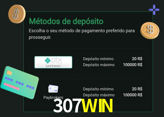 O cassino 307WIN oferece uma grande variedade de métodos de pagamento